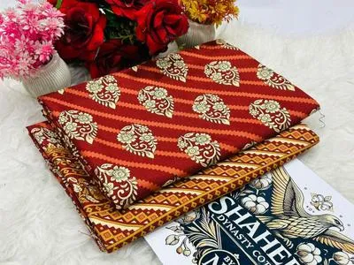 2 Pcs Women's Unstitched Printed Suit