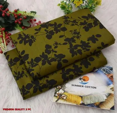 2 Pcs Women's Unstitched Printed Suit