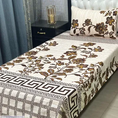 Floral Greek Border Single Bedsheet Set thumbnail 2