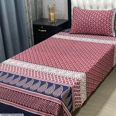Maroon Patterned 2-Piece Bedding Set for Single Bed thumbnail 2