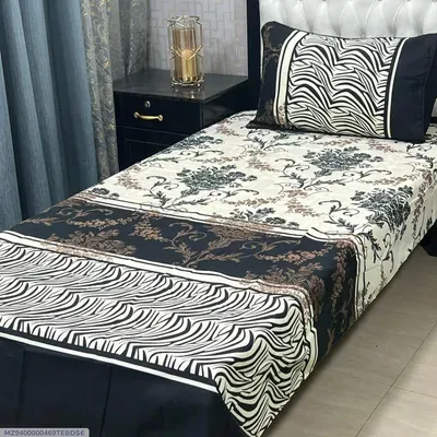 2 Pcs Crystal Cotton Printed Single Bedsheet thumbnail 2