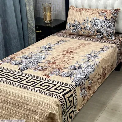 2 Pcs Crystal Cotton Printed Single Bedsheet thumbnail 2