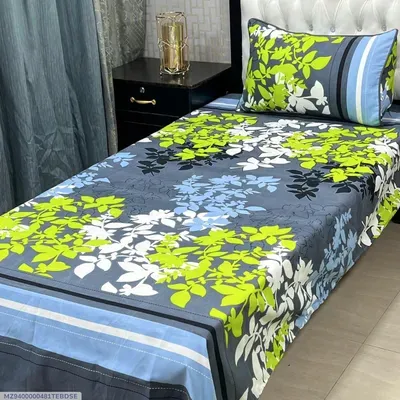 2 Pcs Crystal Cotton Printed Single Bedsheet thumbnail 2