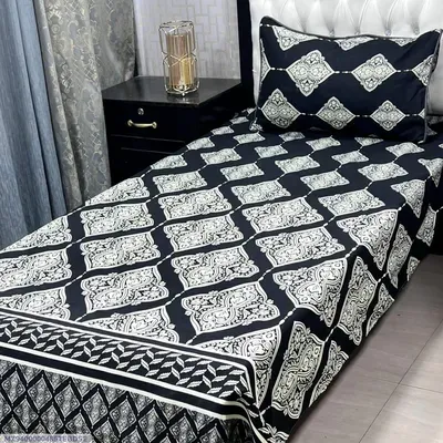 2 Pcs Crystal Cotton Printed Single Bedsheet thumbnail 2