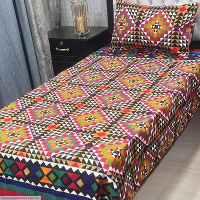 2 Pcs Crystal Cotton Printed Single Bedsheet thumbnail 2