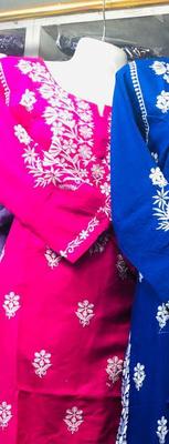 1 Pc Women's Stitched Linen Embroidered Kurta thumbnail 5