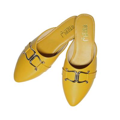 Women's Rexine Plain Pumps Flats, Yellow