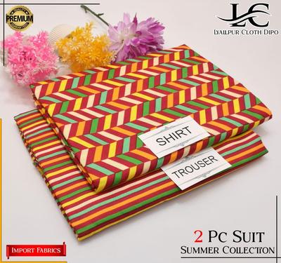 2 Pcs Women's Unstitched Printed Suit