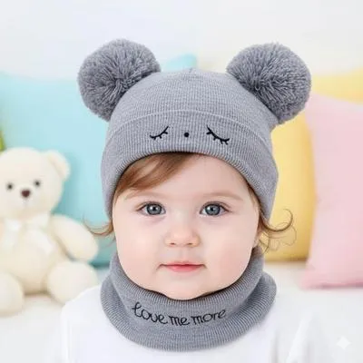 Kid's With Neck Warmer Printed Cap